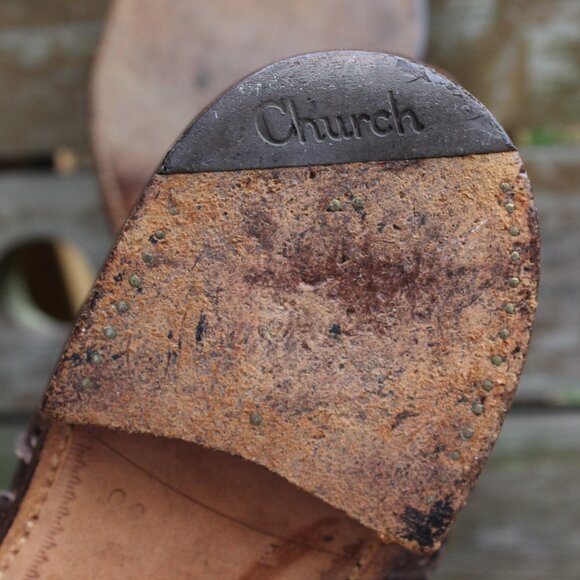 Church's Brown Leather Brogues, Size 9 F (wide) US, Made in England, EUC - Picture 12 of 14